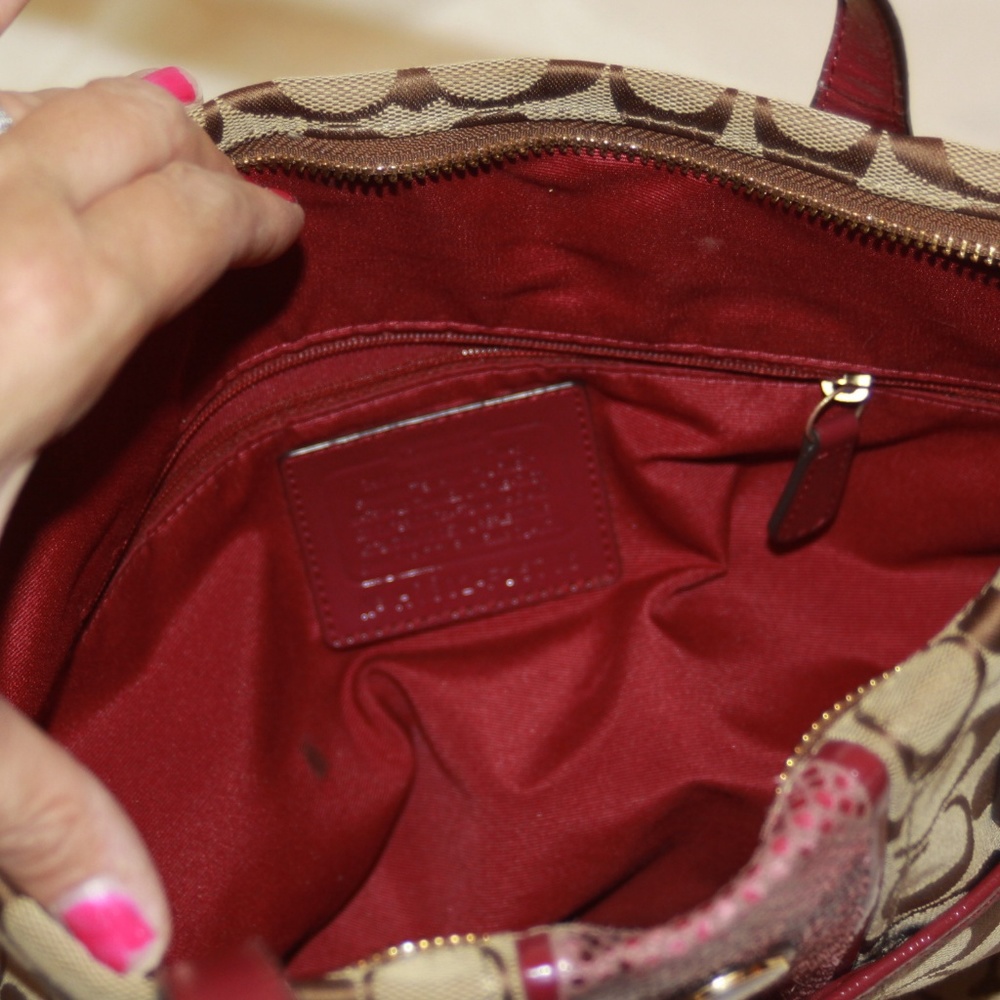 Coach F25706 Signature Python Stripe Tote Handbag - image 4